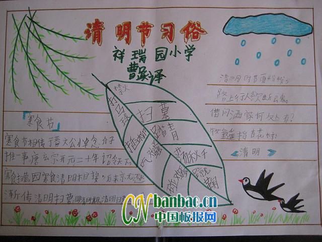 小学清明节习俗手抄报_小学生手抄报