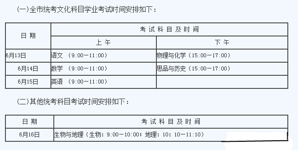 四川中考时间