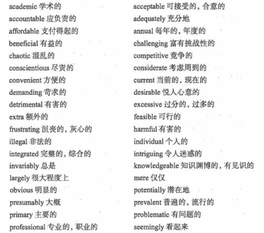 14年12月英语四级作文常用词之形容词和副词