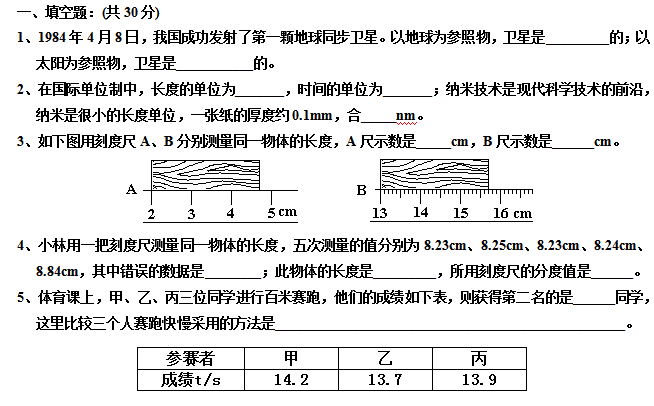 2016年八年级物理上学期期末考试试题_物理试卷