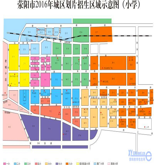 荥阳市2016年城区划片招生区域示意图(小学)_