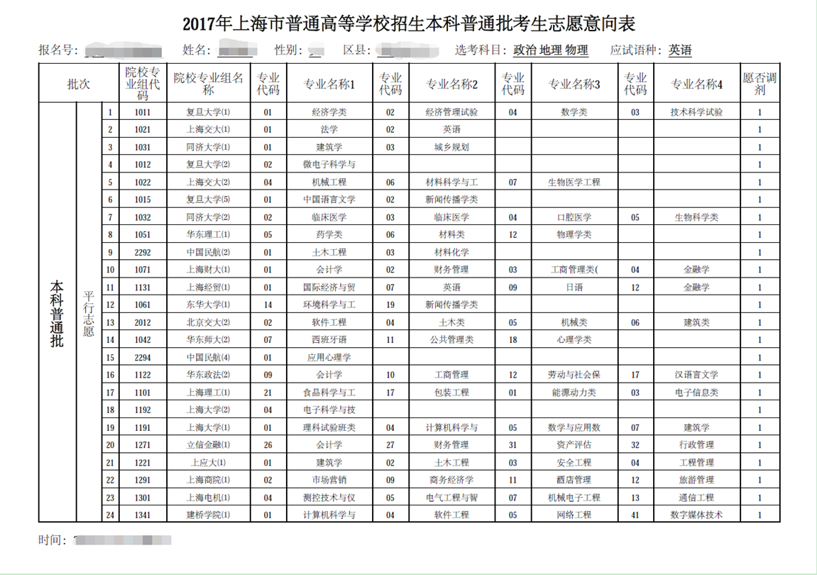 考生必读:上海2017年高考志愿辅助填报系统操